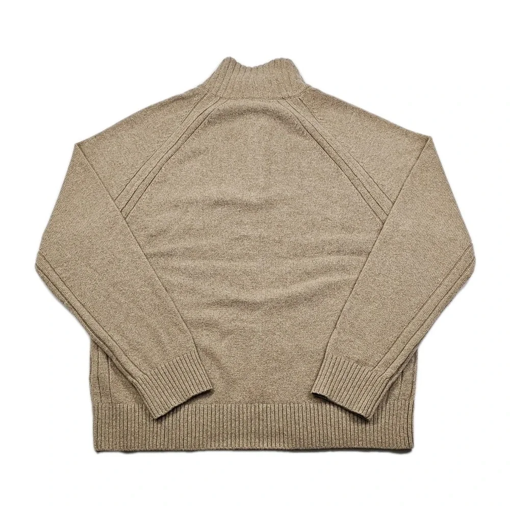 Banana Republic Mock Neck 1/4 Button Sweater Mens L‎ 80% Recycled Italian Wool